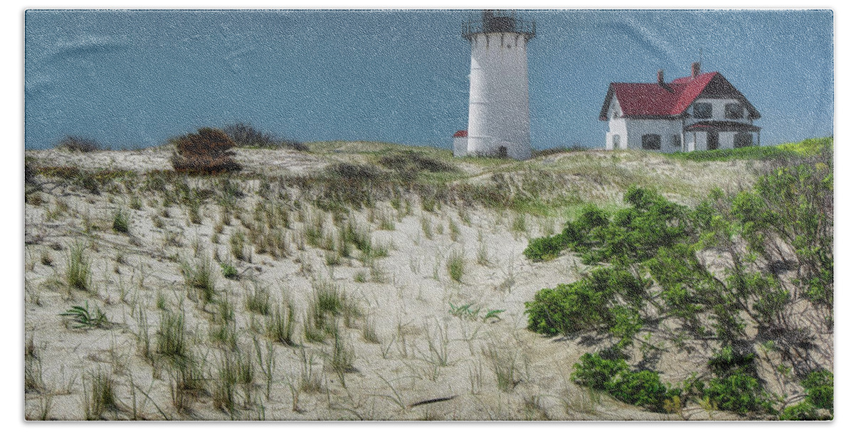 Lighthouse Bath Towel featuring the photograph Race Point Light by Erika Fawcett