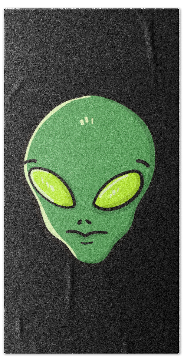 Aliens Bath Towel featuring the digital art Raid Area 51 Alien Head by Flippin Sweet Gear
