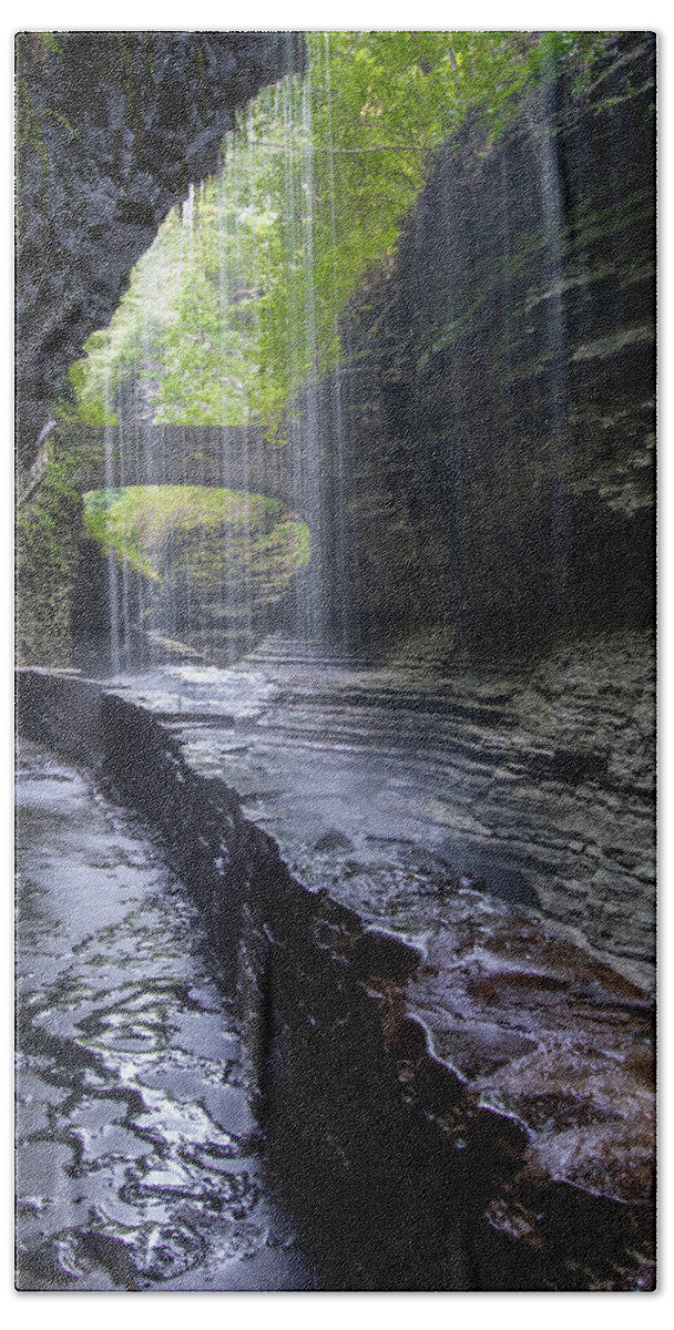 Rainbow Falls Bath Towel featuring the photograph Rainbow Falls 3 by Dimitry Papkov