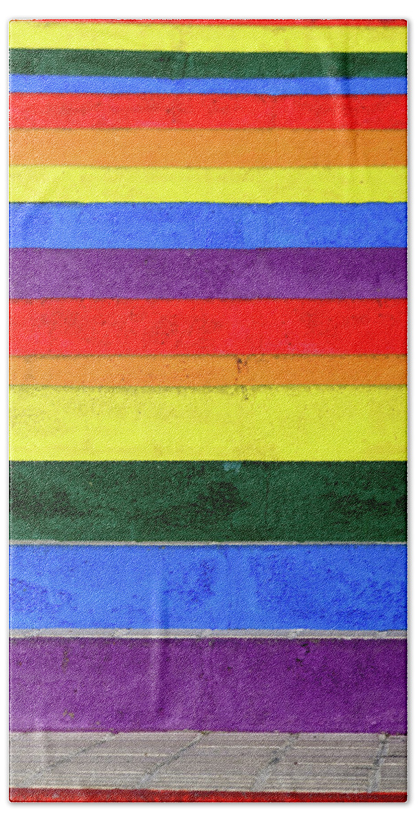 Rainbow Hand Towel featuring the photograph Rainbow steps by Gary Browne
