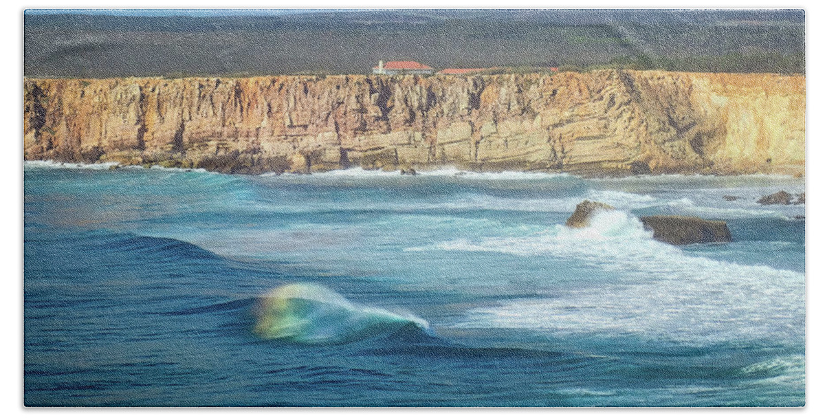 Rainbow Bath Towel featuring the photograph Rainbow Waves by Rebecca Herranen