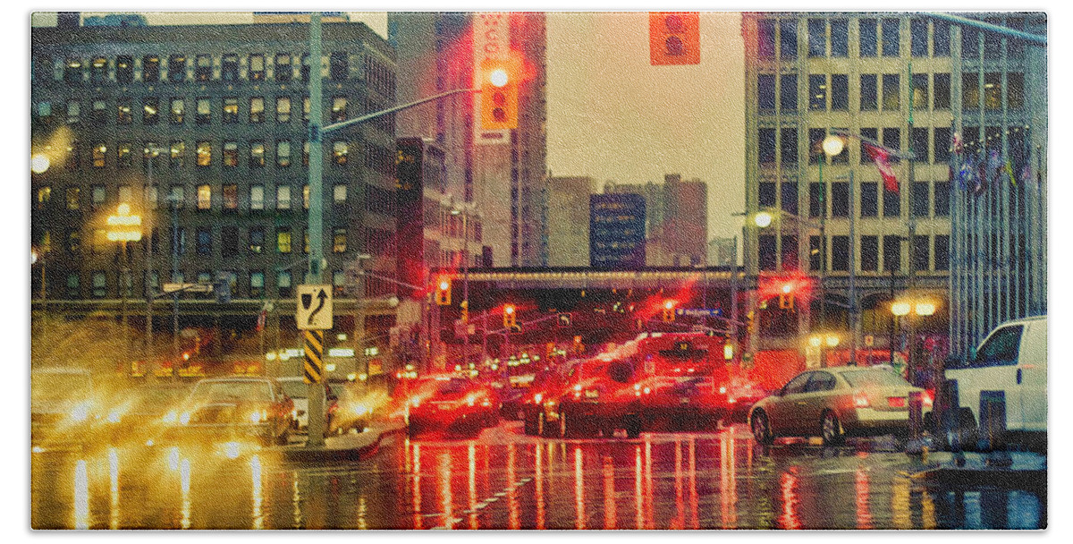 Rainy Day Hand Towel featuring the photograph Rainy day in Ottawa by Tatiana Travelways