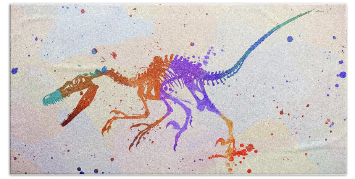 Raptor Color Splash Bath Towel featuring the painting Raptor Color Splash by Dan Sproul