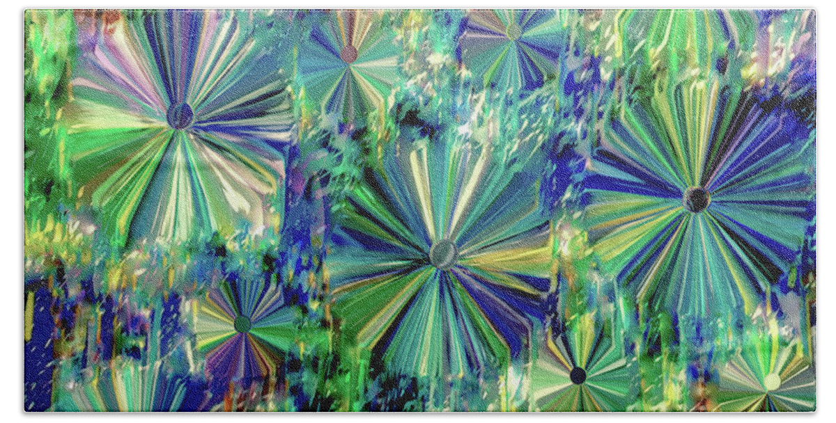 A-fine-art Bath Towel featuring the mixed media Razzle Dazzle Flowers 5 by Catalina Walker