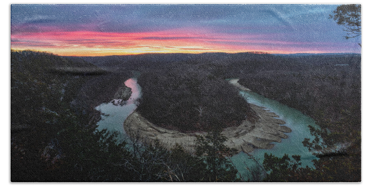 Sunrise Bath Towel featuring the photograph Red Bluff Sunrise by David Dedman