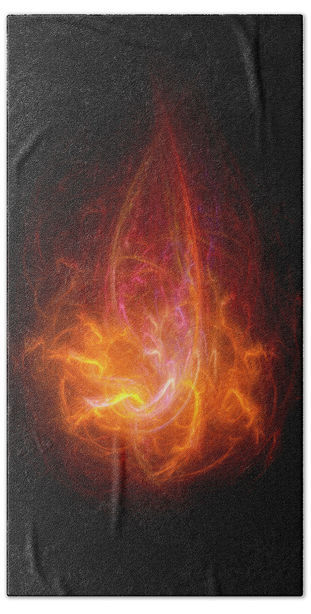 Rick Drent Hand Towel featuring the digital art Red Flame by Rick Drent