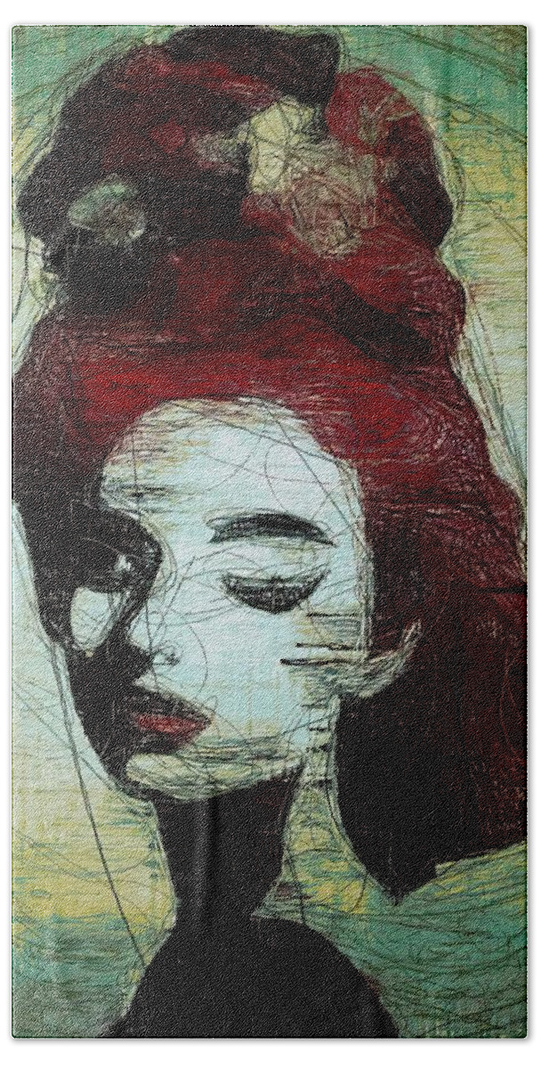  Hand Towel featuring the photograph Red Haired Woman 3 by David Ridley