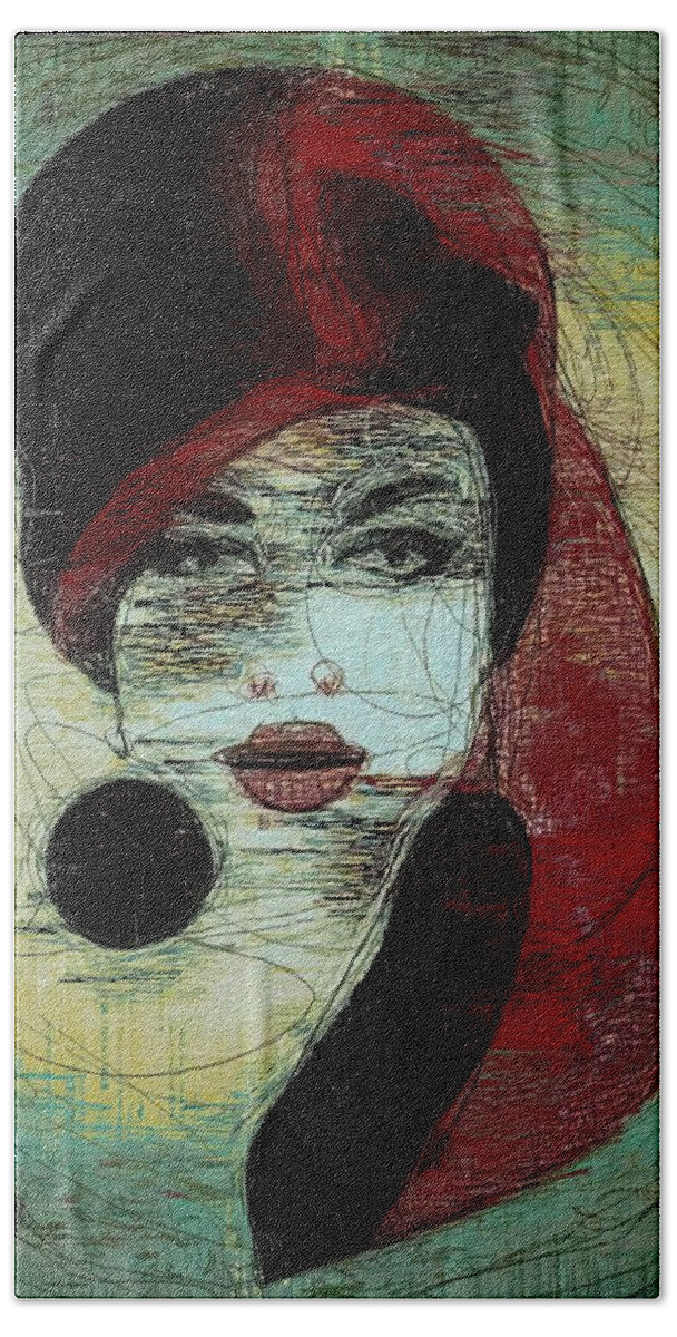  Hand Towel featuring the photograph Red Haired Woman 5 by David Ridley
