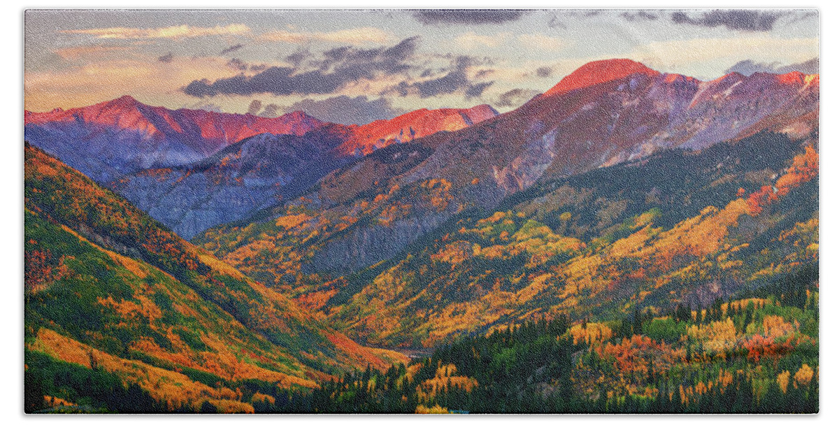 Colorado Bath Sheet featuring the photograph Red Mountain Pass Sunset by Darren White