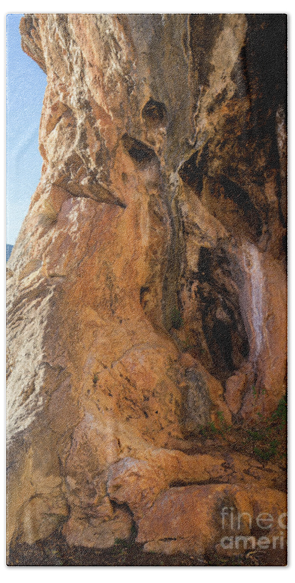 Mountains Bath Towel featuring the photograph Red-brown rock formation 2. Abstract mountain beauty by Adriana Mueller