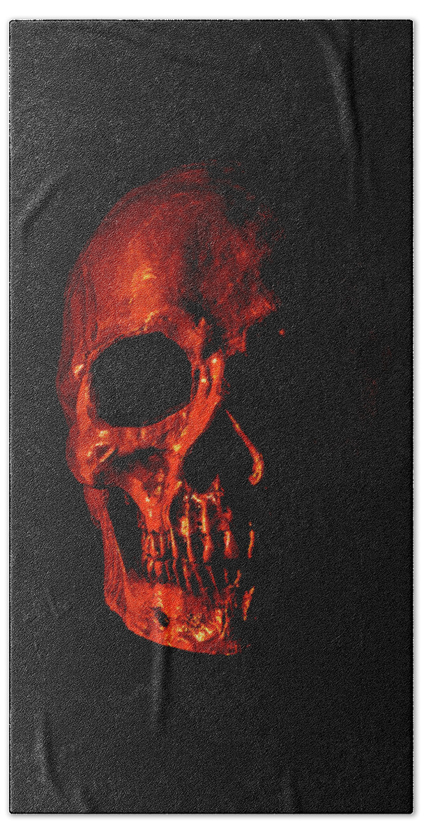 Human Hand Towel featuring the photograph Red Skull by Carlos Caetano