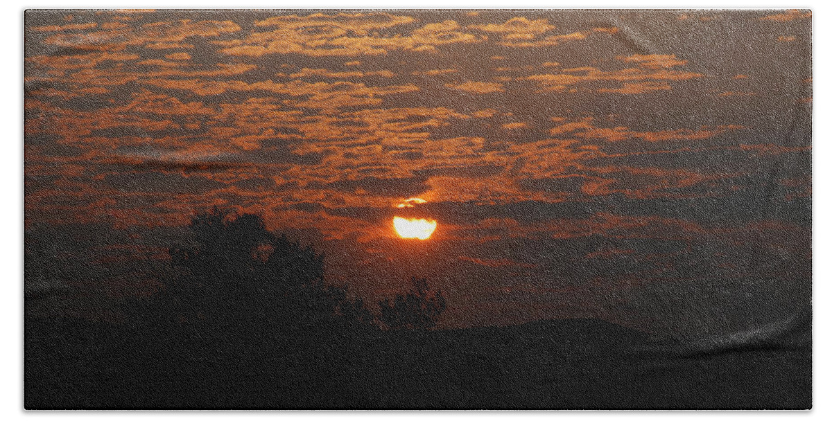 Red Bath Towel featuring the photograph Red Sunrise by Vallee Johnson
