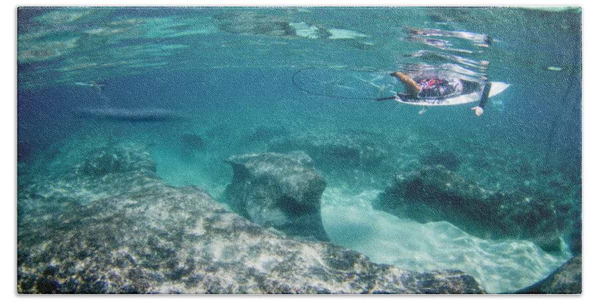 Underwater Bath Towel featuring the photograph Reef Anvil by Sean Davey