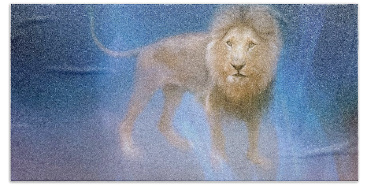  Lion Hand Towel featuring the photograph Refiners Fire by Marjorie Whitley