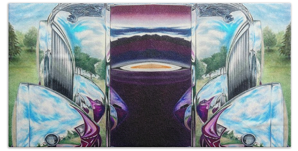 Colored Pencil Fine Art Hand Towel featuring the drawing Reflecting Reflections by David Neace