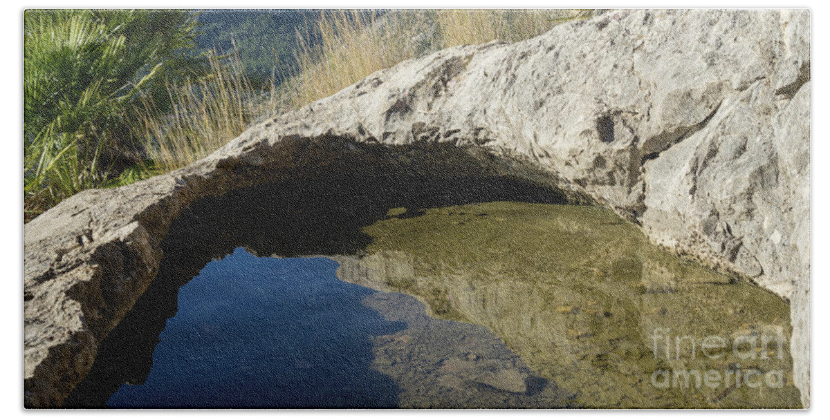 Water Bath Towel featuring the photograph Water hole in the mountains by Adriana Mueller