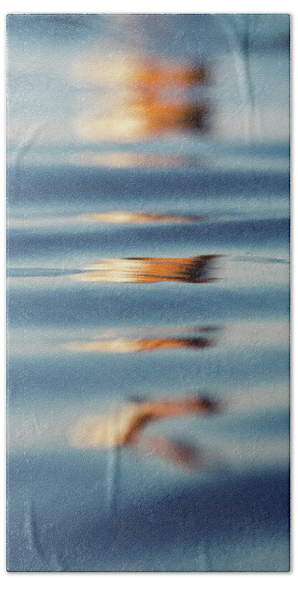 Calm Bath Towel featuring the photograph Sea Reflection 1 by Stelios Kleanthous