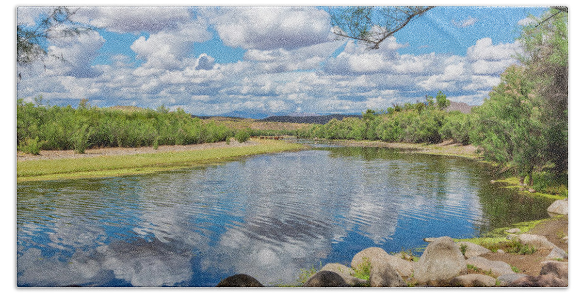 Salt River Bath Towel featuring the photograph Reflective Salt River by Jurgen Lorenzen