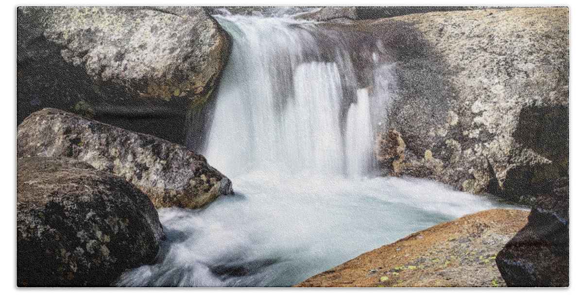 Eagle Lake Bath Towel featuring the photograph Refreshing Mini Waterfall by Gary Geddes