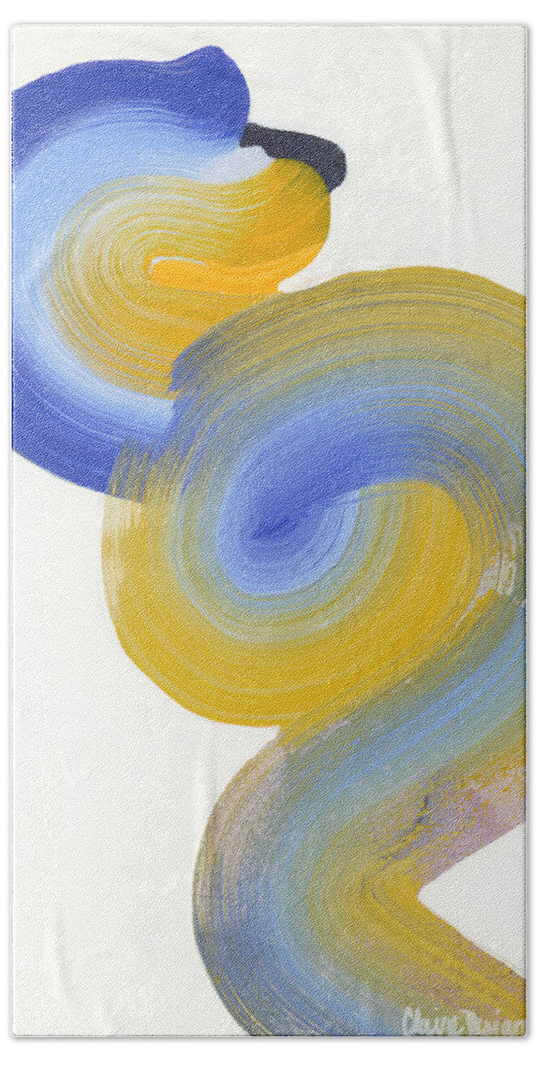 Abstract Bath Towel featuring the painting Remembering 1972 by Claire Desjardins