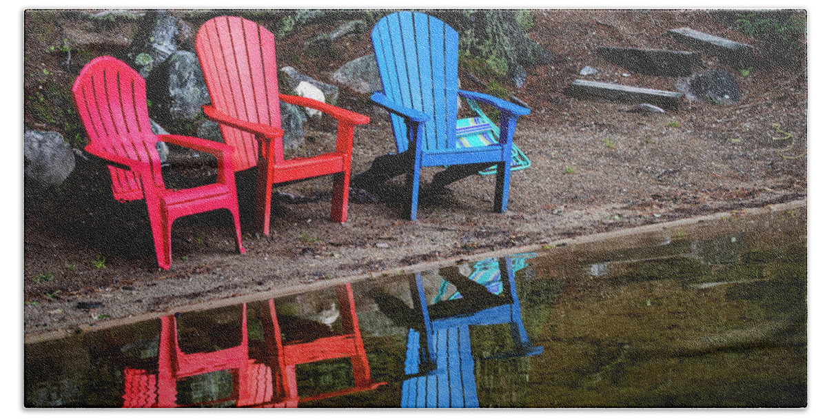 Chairs Hand Towel featuring the photograph Resting by the Water by Regina Muscarella