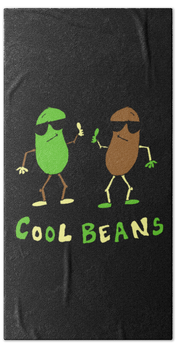Funny Bath Towel featuring the digital art Retro Cool Beans by Flippin Sweet Gear