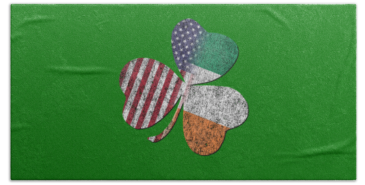 Cool Bath Towel featuring the digital art Retro Irish American St Patricks Day Shamrock by Flippin Sweet Gear