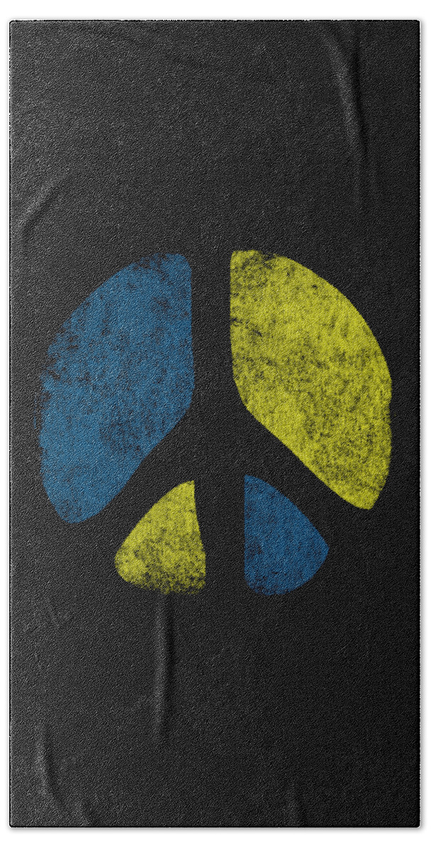 Funny Hand Towel featuring the digital art Retro Peace Sign by Flippin Sweet Gear