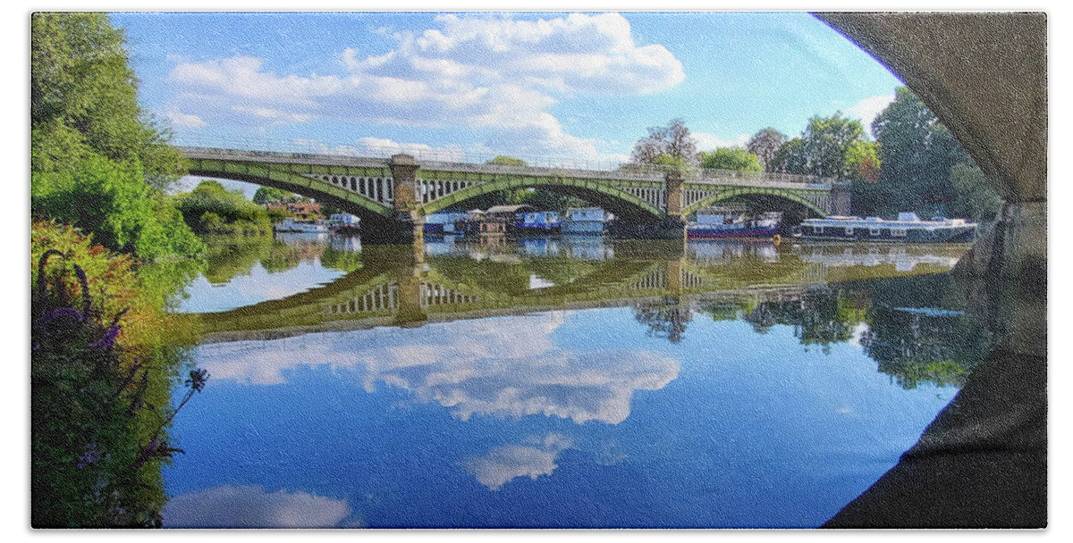 Richmond Hand Towel featuring the photograph Richmond Bridge by Andrea Whitaker