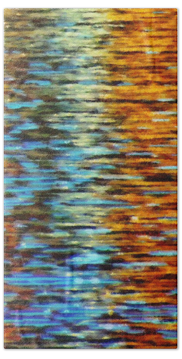 River Bath Towel featuring the mixed media River in Autumn by Christopher Reed