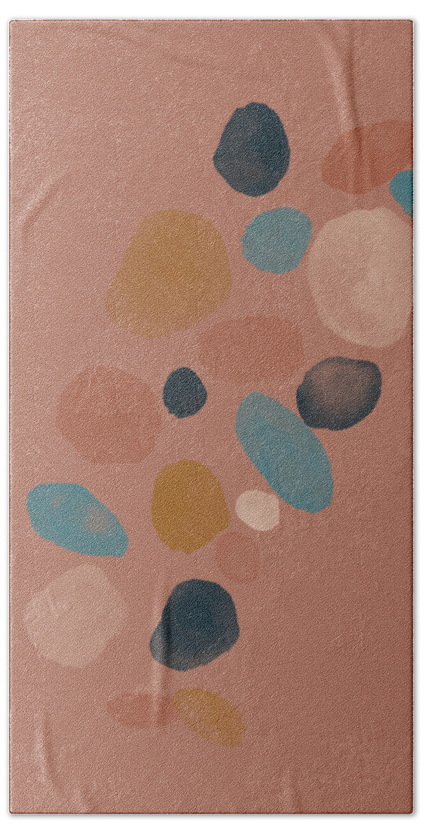 Watercolor Hand Towel featuring the painting River Rocks II by Ink Well