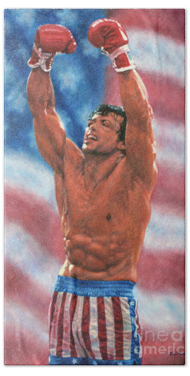 Rocky 4 Victory Bath Towel by Bill Pruitt - Pixels Merch