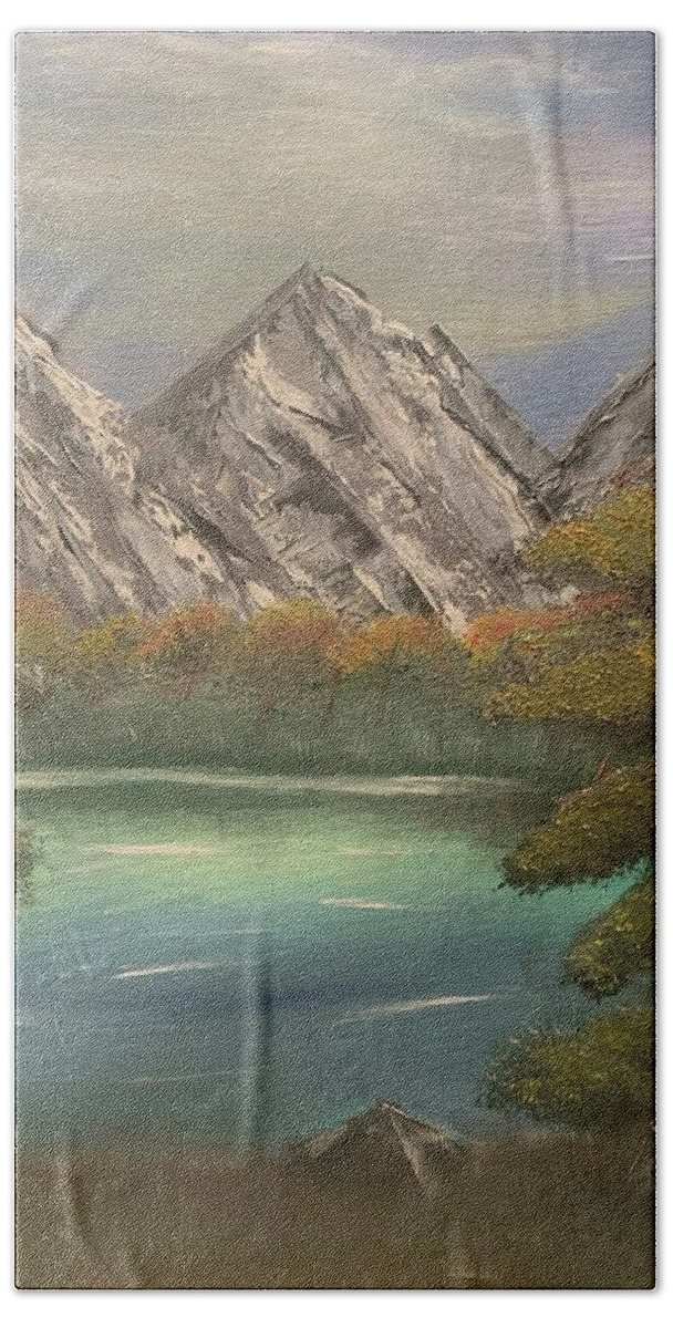 Mountains Bath Towel featuring the painting Rocky Mountain Dreams by Lisa White
