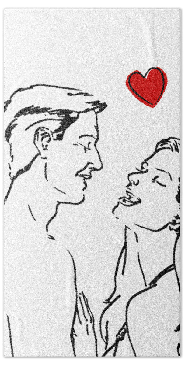 Romantic Couple Holding Hand Line Art, Happy Lovers Pencil Drawing, Best  Friends Gift Ideas by Mounir Khalfouf