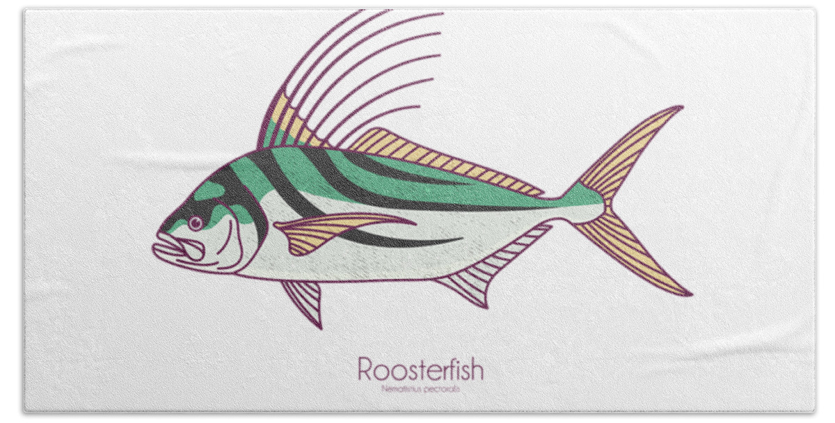 Roosterfsh Bath Towel featuring the digital art Roosterfish by Kevin Putman