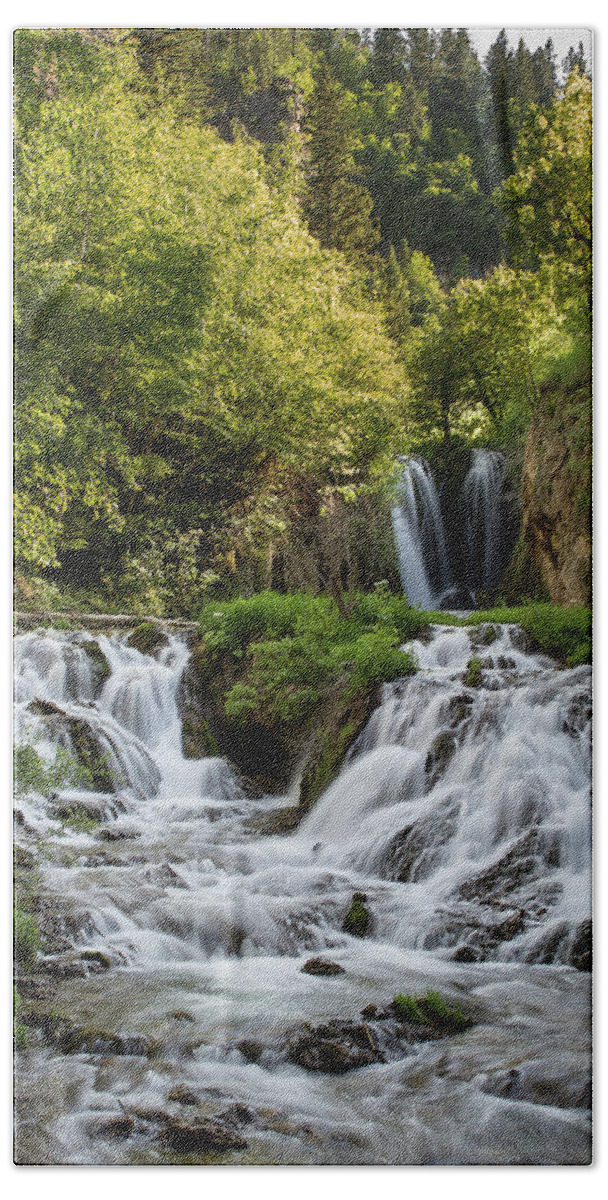 Waterfall Bath Towel featuring the photograph Roughlock Falls South Dakota by Patti Deters