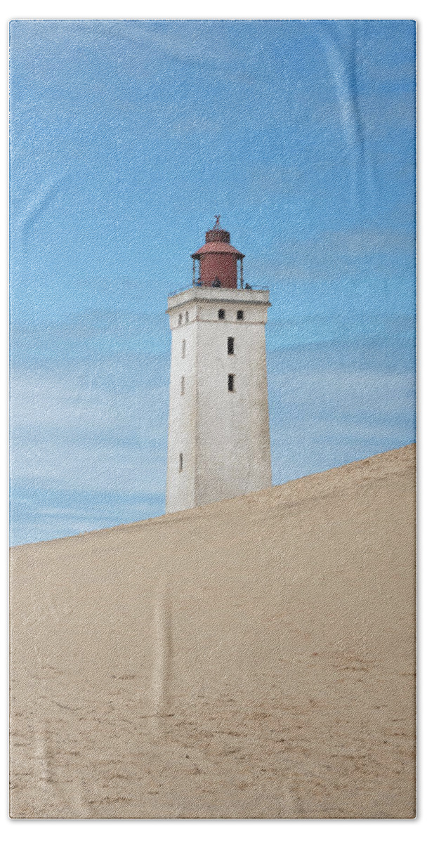 Rubjerg Bath Towel featuring the photograph Rubjerg Knude Fyr Lighthouse by Anges Van der Logt