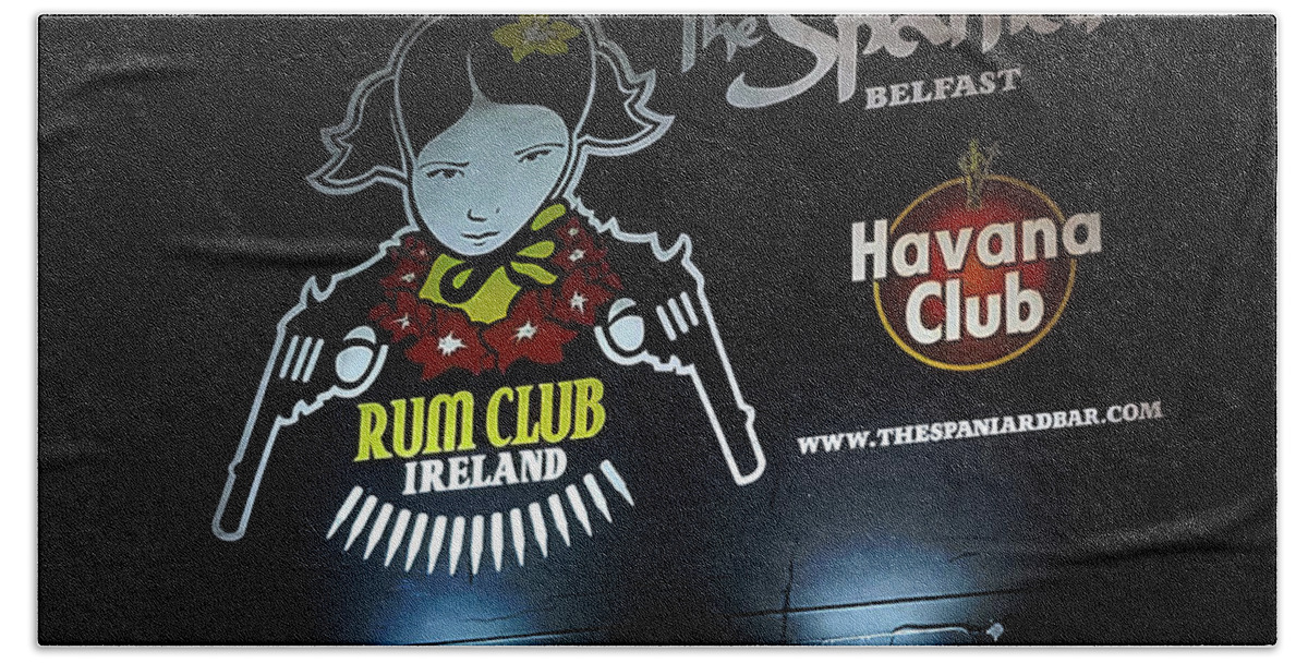 Mural Bath Towel featuring the photograph Rum Club - Havana Club by Gene Taylor