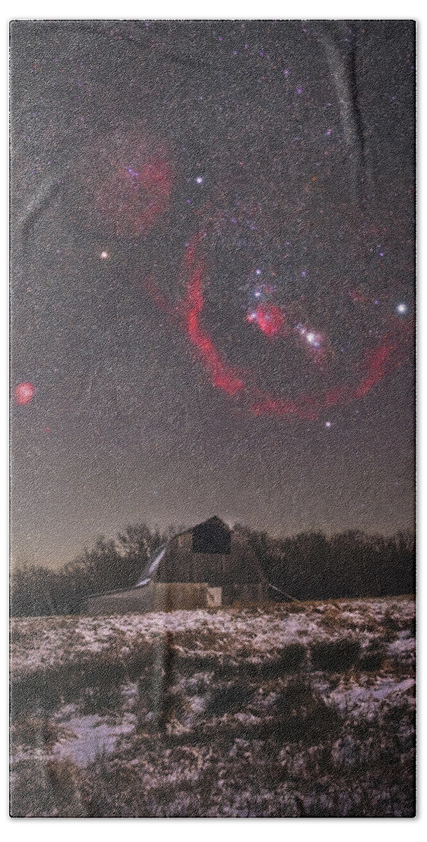 Nightscape Hand Towel featuring the photograph Rural Winter Night by Grant Twiss