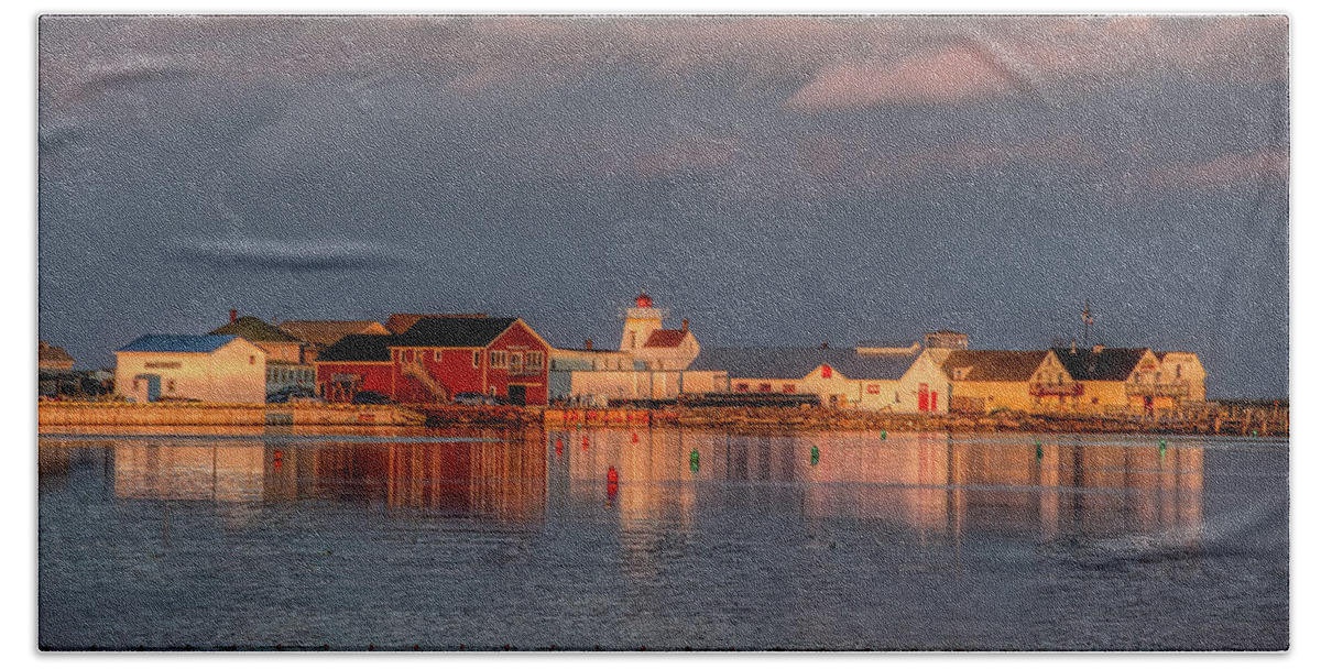Pei Hand Towel featuring the photograph Rustico Harbor in the Summer Golden Hour by Marcy Wielfaert