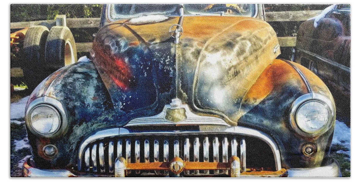 Rust Hand Towel featuring the photograph Rusty 1947 Buick by Jim Harris
