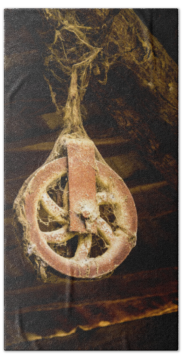 Italy Hand Towel featuring the photograph Rusty Pulley by Craig A Walker