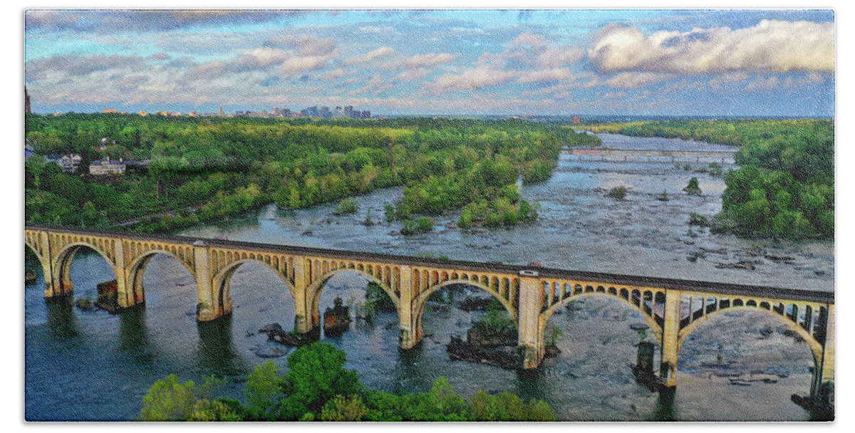 Richmond Hand Towel featuring the photograph Rva 020 by Richmond Aerials