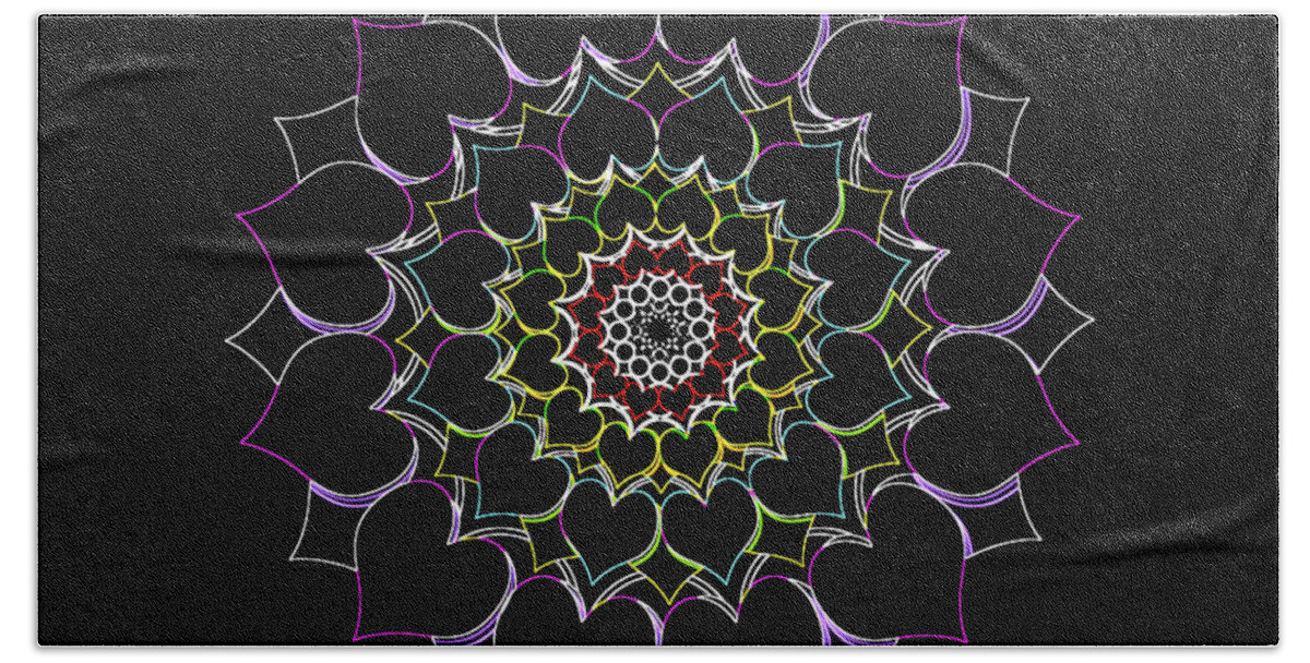 Mandala Hand Towel featuring the digital art Sacred Geometry Mandala_3 by Az Jackson