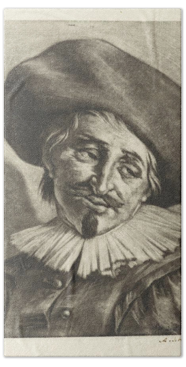 Vintage Bath Towel featuring the painting Sad man, Aert Schouman, after Frans Hals, 1720 by MotionAge Designs