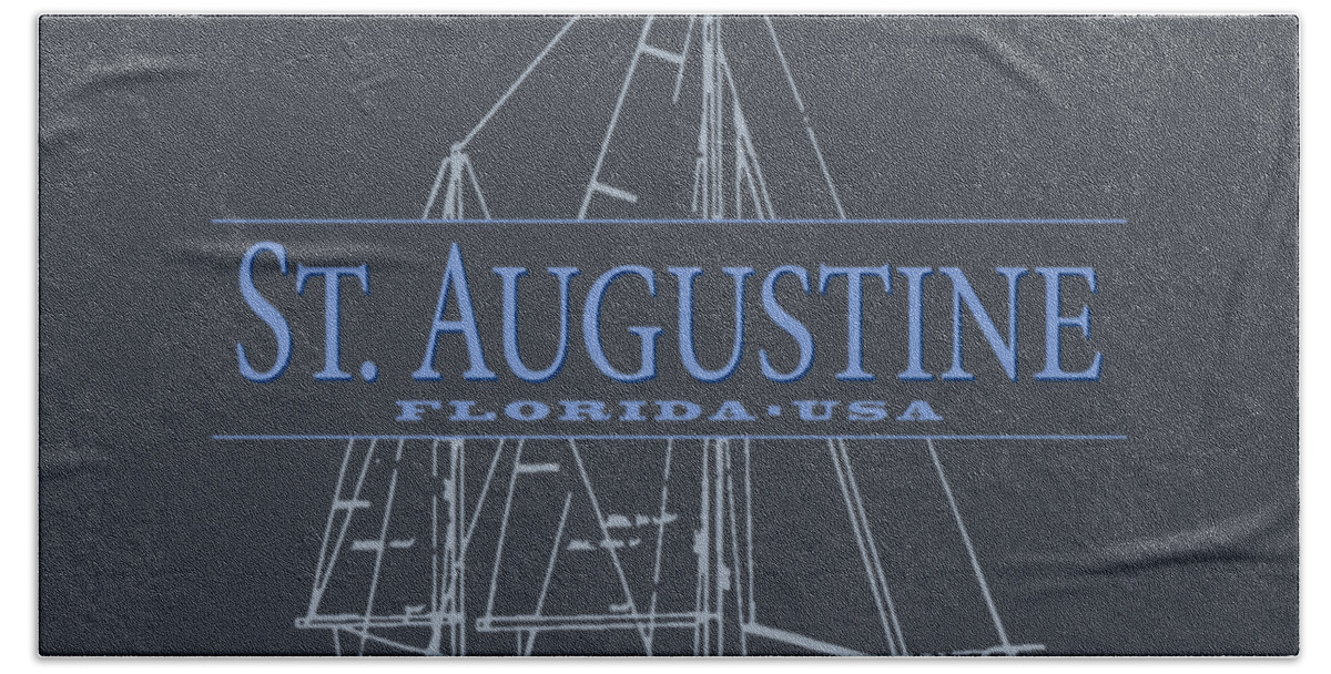 Saint Augustine Florida Souvenir Sailing Hand Towel featuring the digital art Saint Augustine Florida souvenir sailing by Gyan Nayra