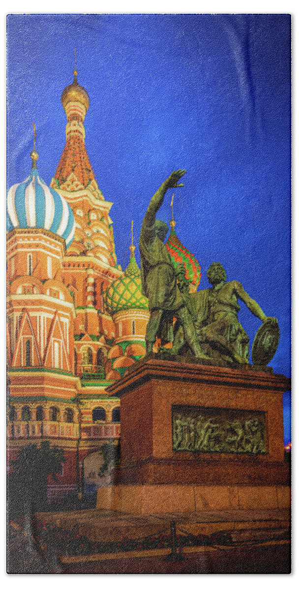 City Hand Towel featuring the digital art Saint Basil's Cathedral by Kevin McClish