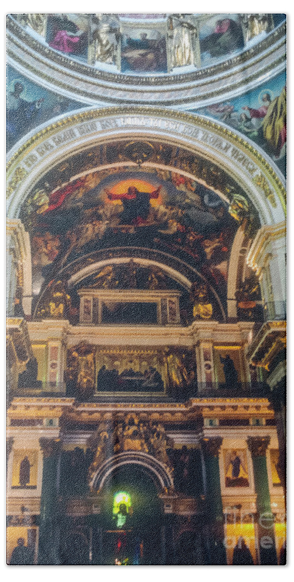 Saint Issac's Cathedral Bath Towel featuring the photograph Saint Isaac's Cathedral Interior by Bob Phillips