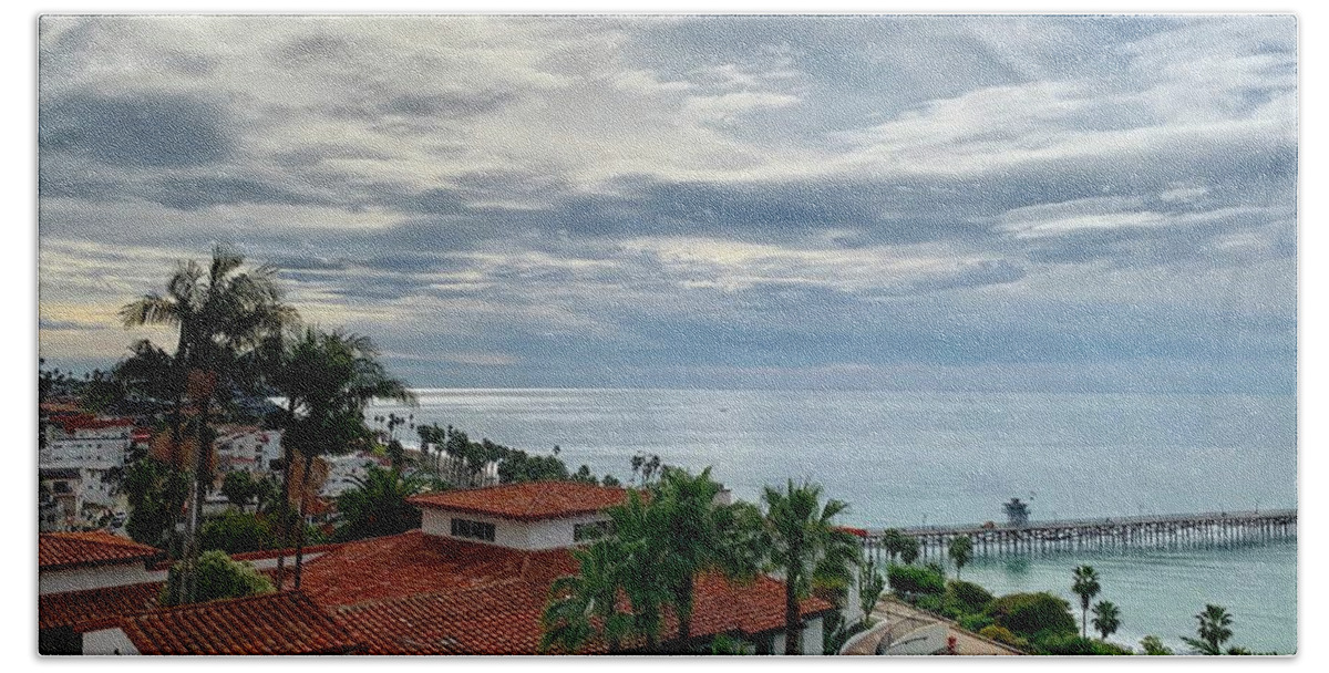 San Clemente Bath Towel featuring the photograph San Clemente Skies by Brian Eberly