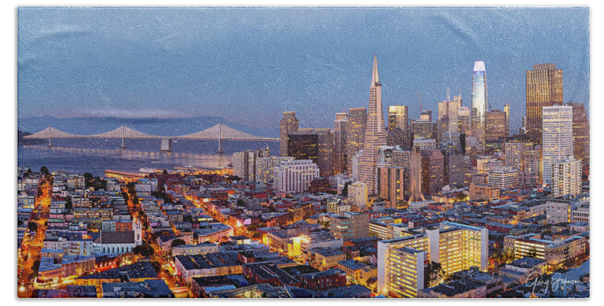 Gary Johnson Hand Towel featuring the photograph San Francisco Skyline 2 by Gary Johnson
